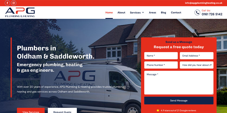 Website for a Plumber - APG Plumbing