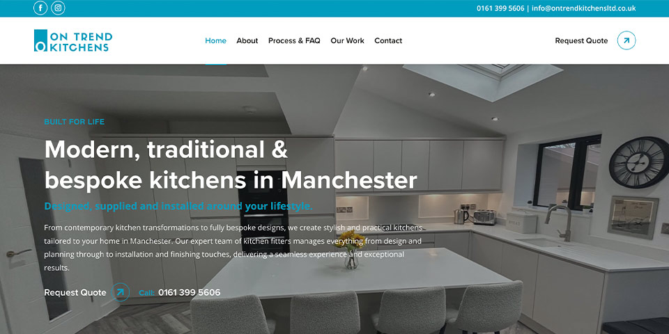 Website Design for On Trend Kitchens Ltd